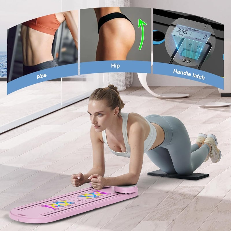 Lpter Pilates Board - 2025 Updated Pilates Reformer Machine Set, Multi-Purpose Foldable Pilates Reformer Board for Home, 6 in 1 Pilates Sliding Board - Image 5